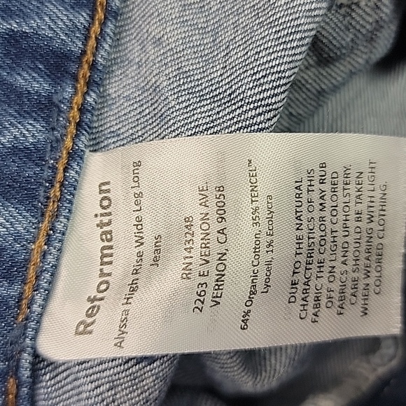 REFORMATION ALYSSA HIGH WAIST WIDE LEG JEANS SZ 27 - Picture 14 of 16